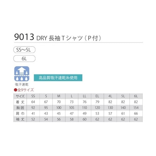 DRY長袖Tシャツ(P付) Rブルー L