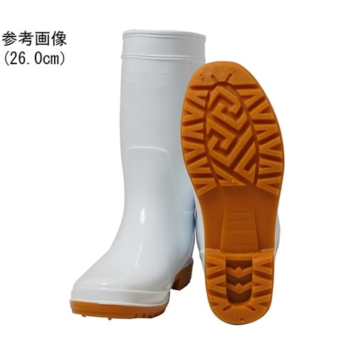 PVC耐油長靴 先芯なし ホワイト 25