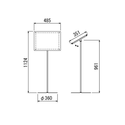 フロアスタンド 485×360×1191
