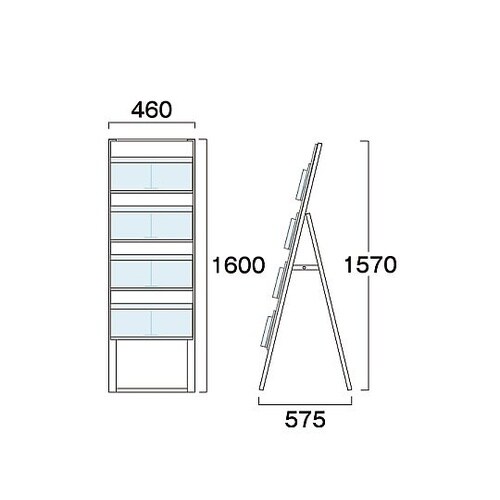 カタログスタンド看板 450幅4段片面