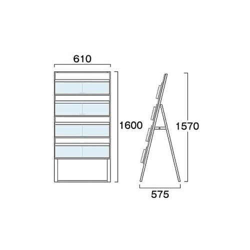 ブラックカタログスタンド看板 600幅4