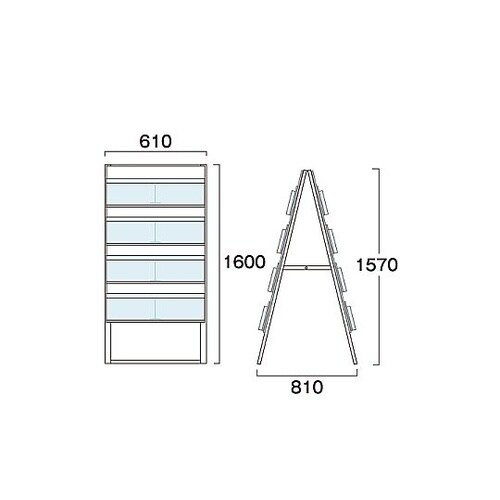 カタログスタンド看板 600幅4段両面