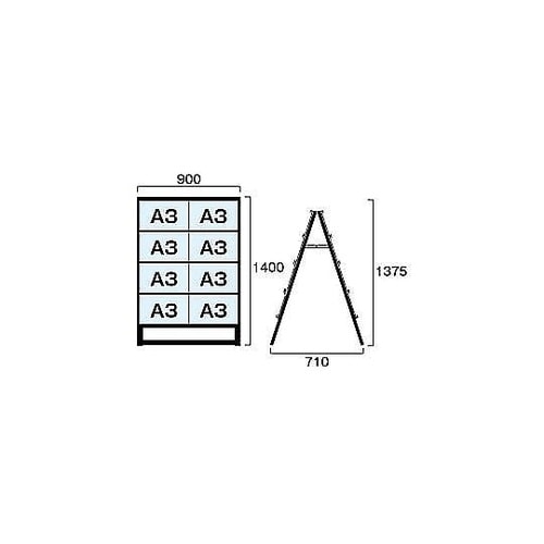 ブラックカードケーススタンド看板 A3横