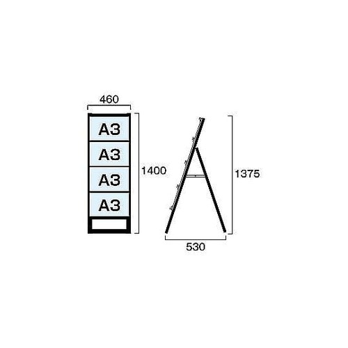 ブラックカードケーススタンド看板 A3横