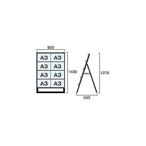 ブラックカードケーススタンド看板 A3横
