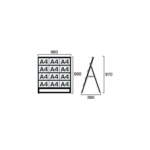 ブラックカードケーススタンド看板 A4横