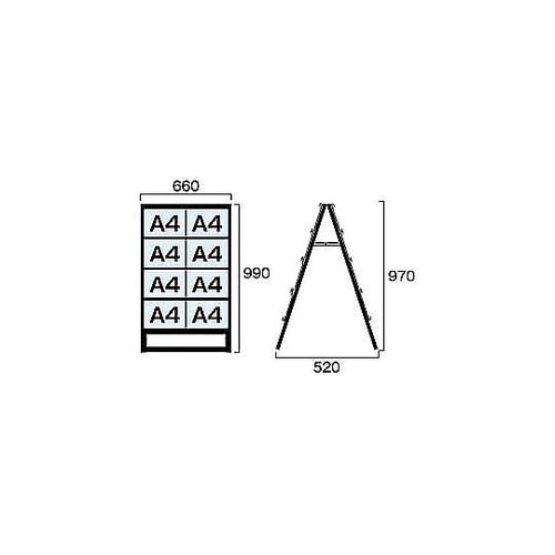 ブラックカードケーススタンド看板 A4横