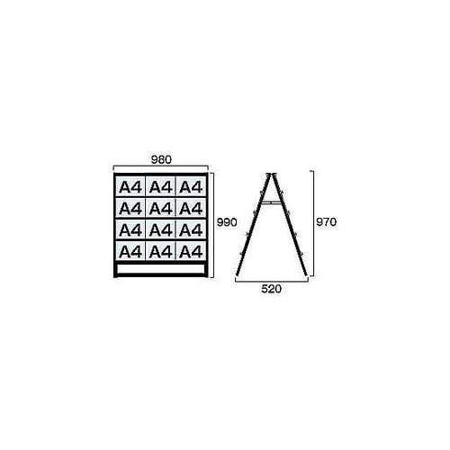 ブラックカードケーススタンド看板 A4横