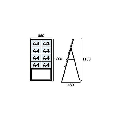 ブラックカードケーススタンド看板 A4横