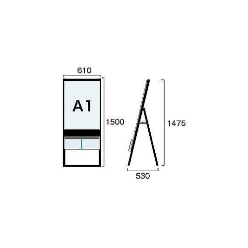ブラックカタログケーススタンド看板 Uタ