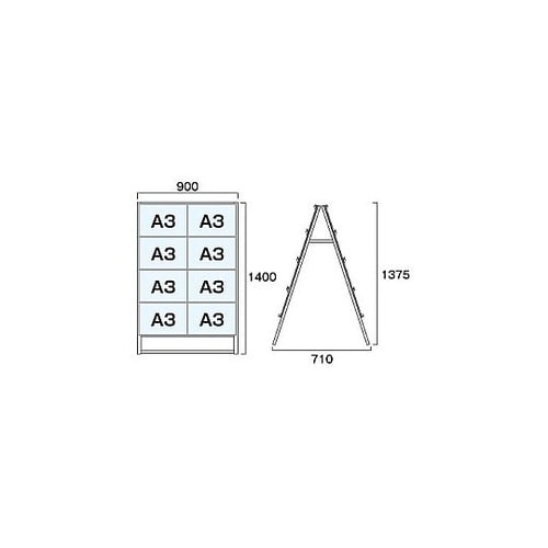 カードケーススタンド看板 A3横16両面
