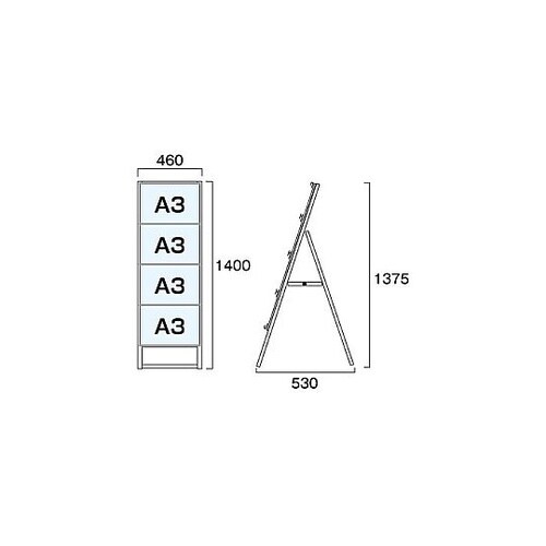 カードケーススタンド看板 A3横4片面