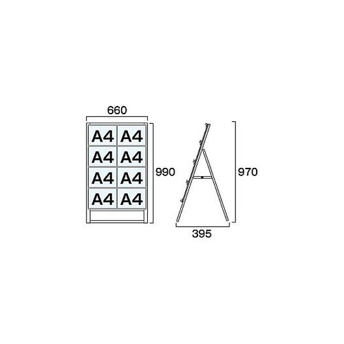 カードケーススタンド看板 A4横8片面