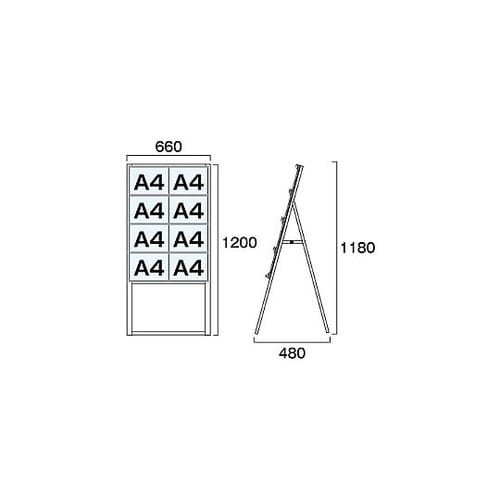カードケーススタンド看板 A4横8片面ハ