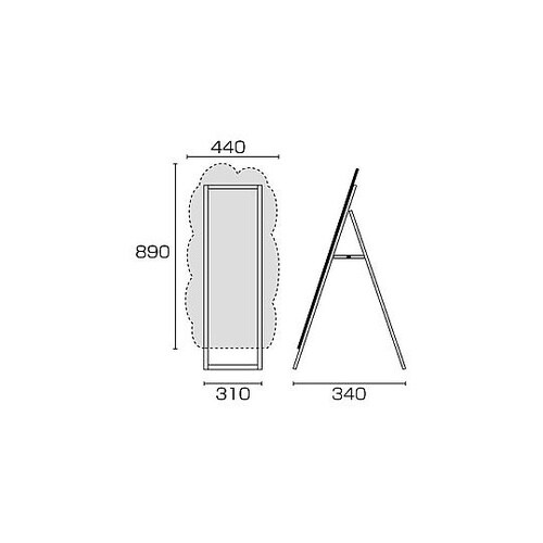 ポップルスタンド看板シルエット 45×9