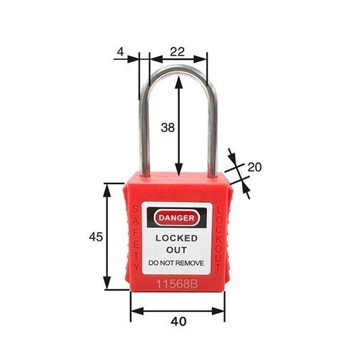 ロックアウト用パドロック (吊径4mm)