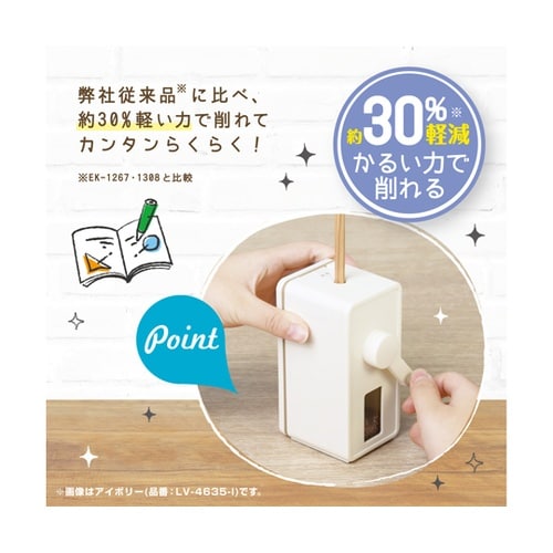 リビガクトッピンスリム鉛筆削り アイボリ