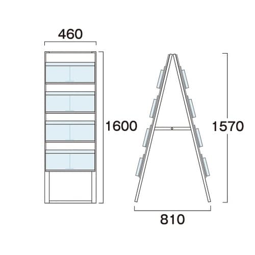 ブラックカタログスタンド看板 450幅