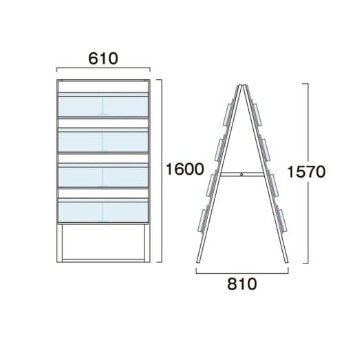 ブラックカタログスタンド看板 600幅