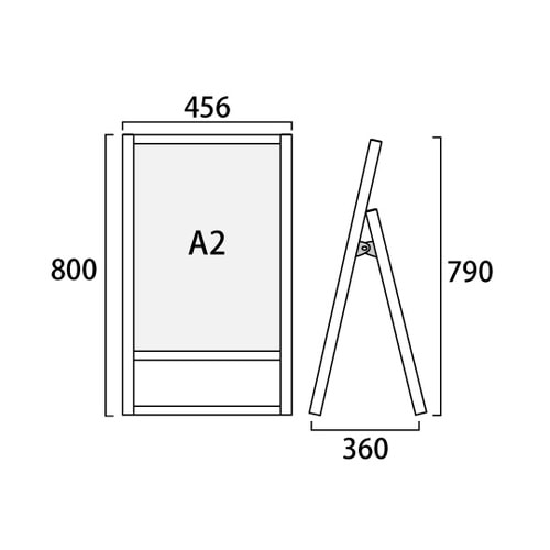 ブラックフラットオープンスタンド看板 A