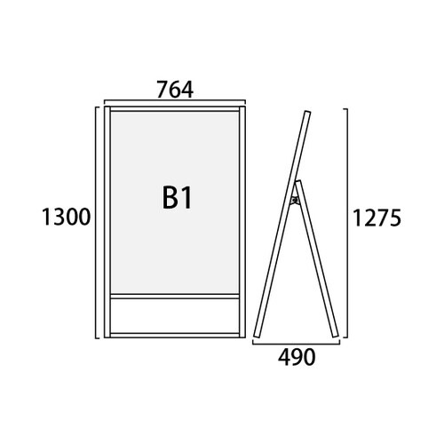 ブラックフラットオープンスタンド看板 B