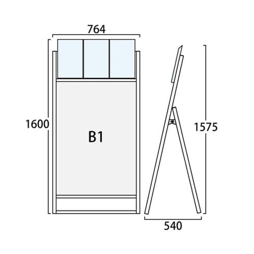 ブラックフラットオープンスタンド看板 カ