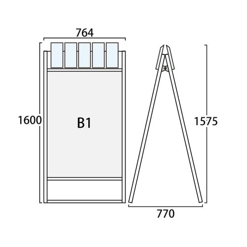 ブラックフラットオープンスタンド看板 パ