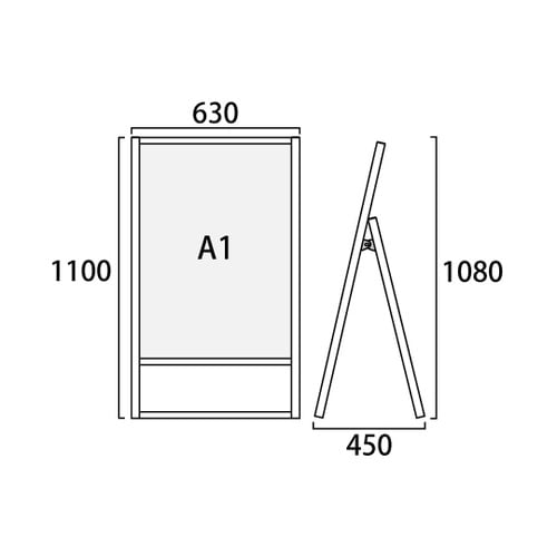 フラットオープンスタンド看板 A1 片面