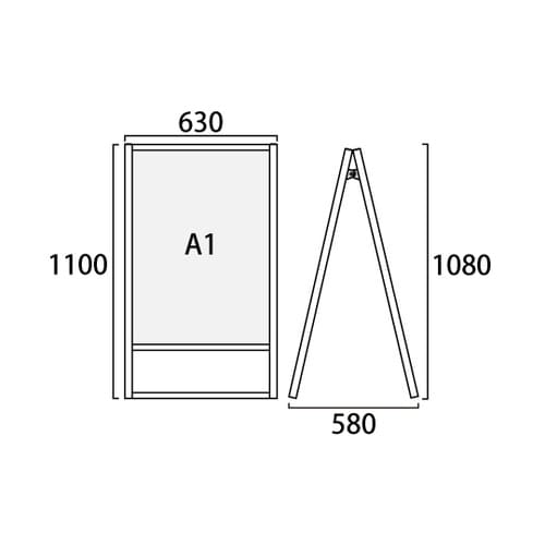 フラットオープンスタンド看板 A1 両面
