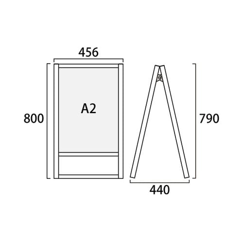 フラットオープンスタンド看板 A2 両面