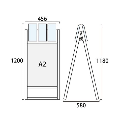 フラットオープンスタンド看板 パンフレッ