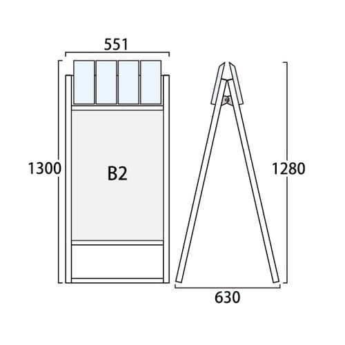 フラットオープンスタンド看板 パンフレッ