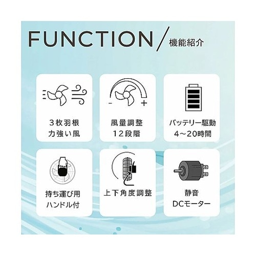 DCモーター充電式アルミブレードファン