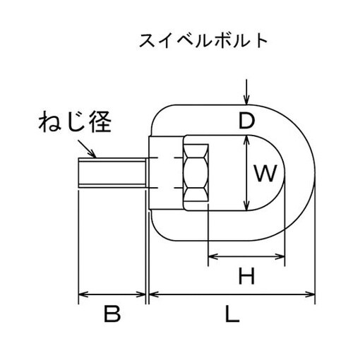 フック ステンレス スイベルボルト ミリ