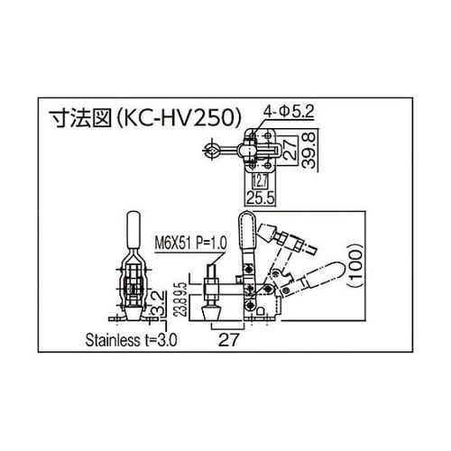 ハンドル縦型トグルクランプ No.HV2