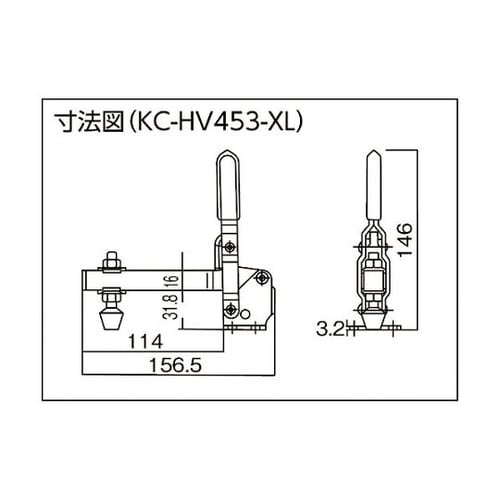 ハンドル縦型トグルクランプ(下方押え型)