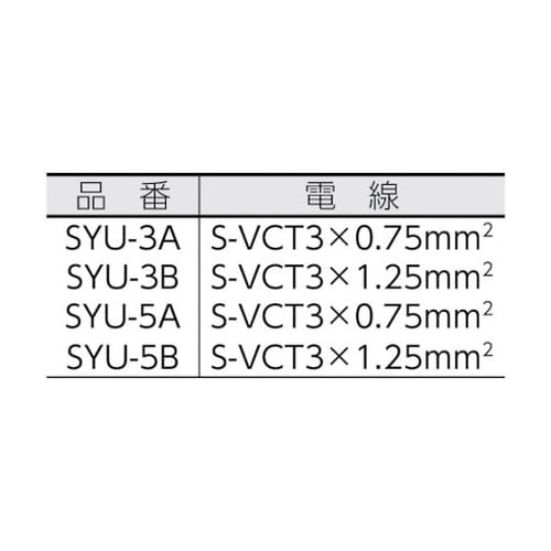SYU5A 12A修理用取替コード 5m