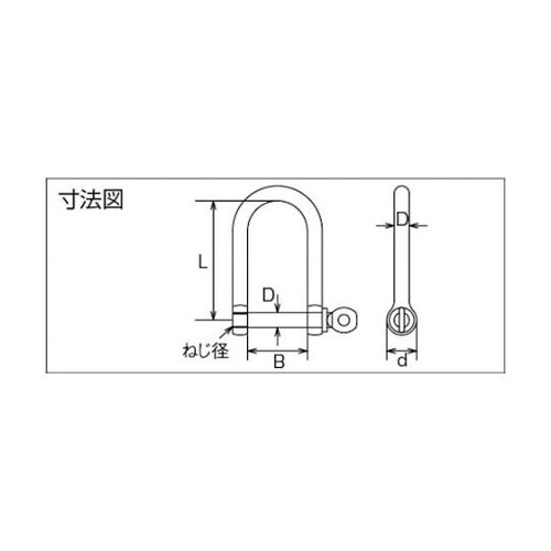 ステンレス ロングワイドシャックル 長さ