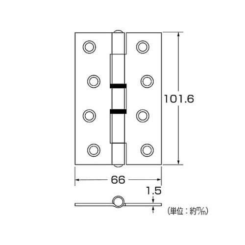 72633 ステンレス蝶番 102mm