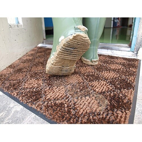 泥落し玄関マット 45×75cm茶
