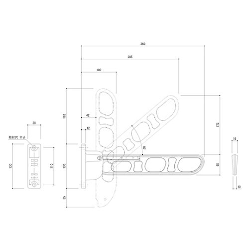 SK−36TMS−SCバルコニー物干金物