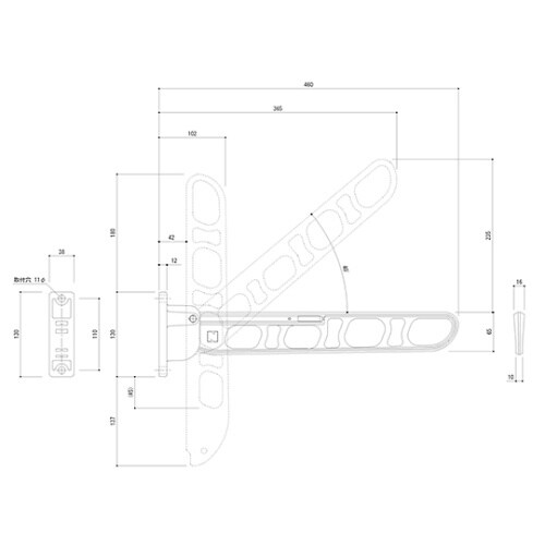 SK−46TMS−WCバルコニー物干金物