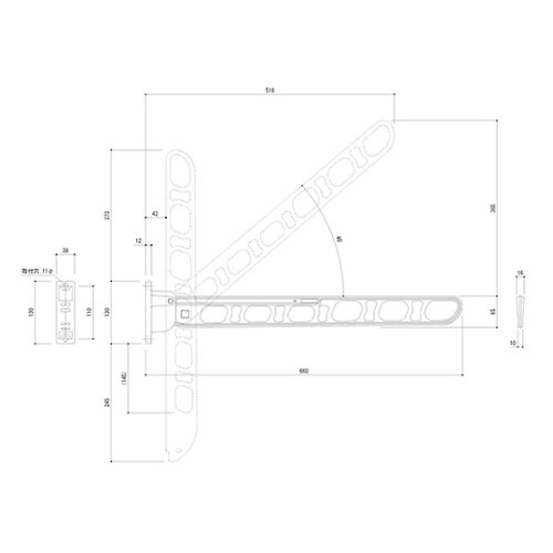 SK−66TMS−WCバルコニー物干金物