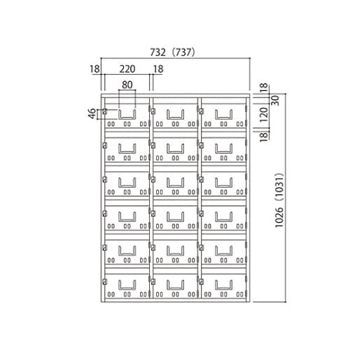 SK−118HBL BL集合郵便受箱