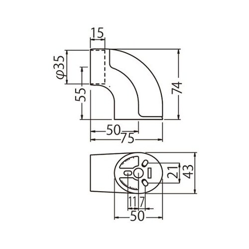 BR−177ブラケットエンド35シルバー