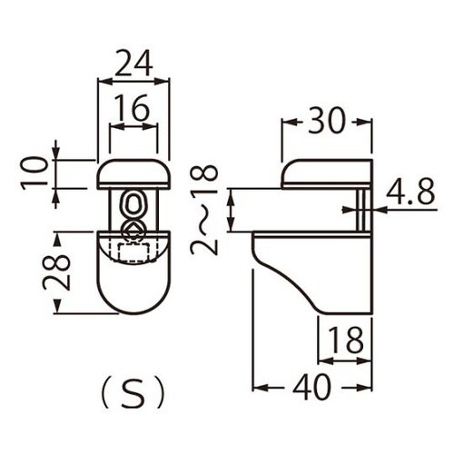 TG−1 棚グリップA形Sクローム
