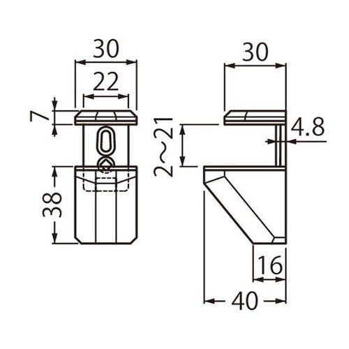 TG−3 棚グリップC形Mクローム