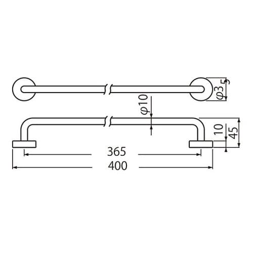 BT−2 キャップ付タオル掛400ミリ