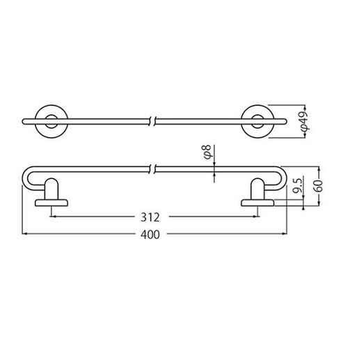 BT−30プラネットタオル掛400クロム