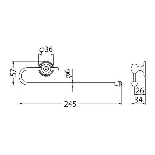 BT−34メロディータオル掛250クロム